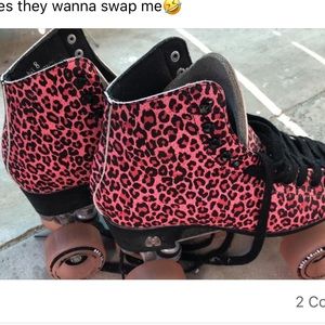 Moxie Skates in Pink Leopard